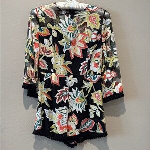 Floral Lace Romper with 3/4 Sleeves